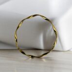 Anti-Tarnish Twisted Gold Bangle