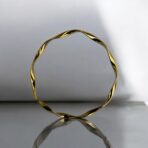 Anti-Tarnish Twisted Gold Bangle #1