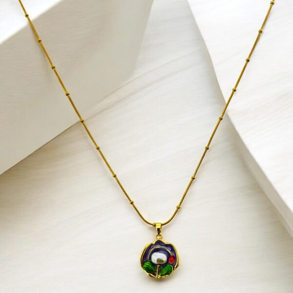 Midnight Lotus Anti-Tarnish Pendant