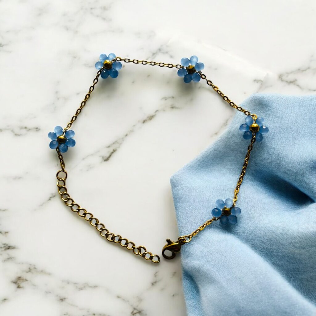 Bluebell Bloom Anti-Tarnish Chain Bracelet