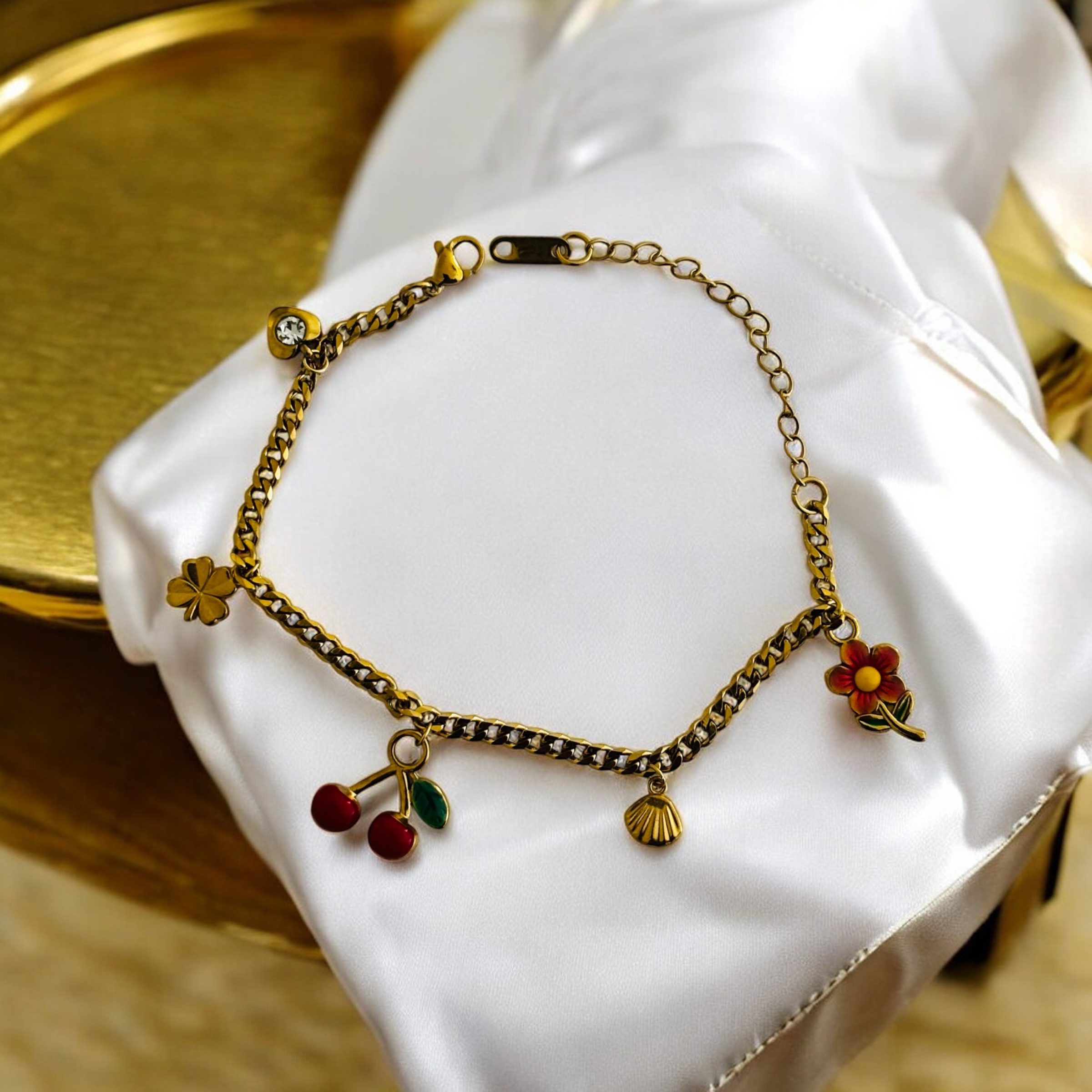 Fruit & Bloom Anti-Tarnish Chain Bracelet